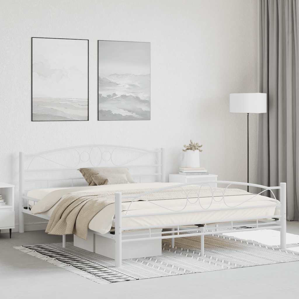 Vidaxl bedframe metaal wit 160x200 cm