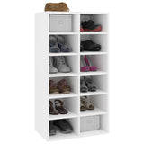 Vidaxl Shoe Rack 54x34x100.5 cm bearbetat trävitt