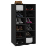 Vidaxl Shoe Rack 54x34x100.5 cm de madera procesada Negro