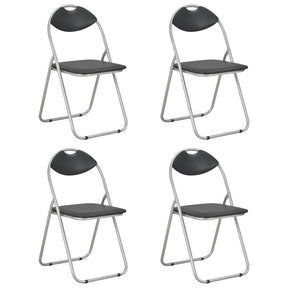 Vidaxl opklapbare stoelen, 4 stuks, zwart kunstleer