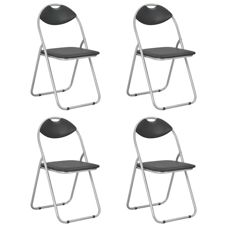 Vidaxl opklapbare stoelen, 4 stuks, zwart kunstleer