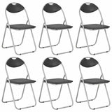 Vidaxl eetkamerstoelen inklapbaar 6 st kunstleer zwart