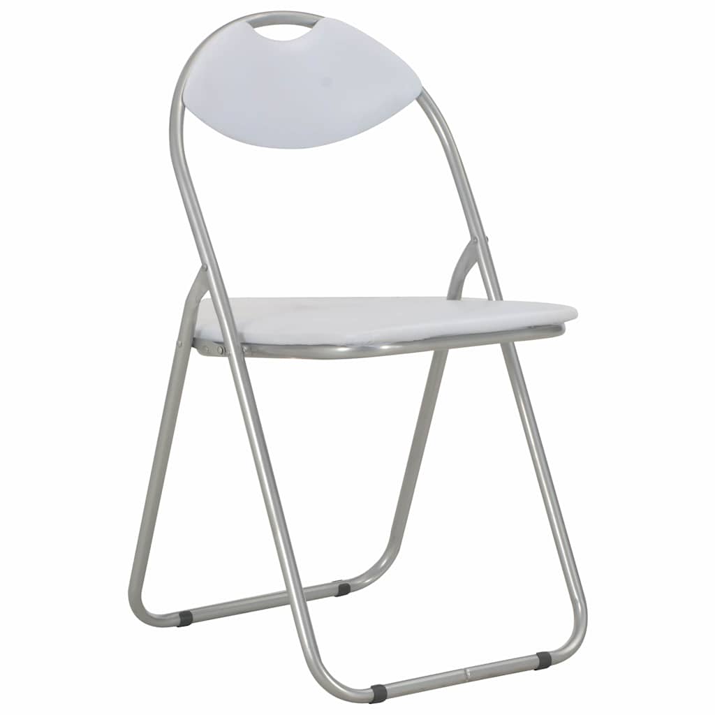 Vidaxl eetkamerstoelen inklapbaar 4 st kunstleer wit