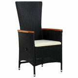 Vidaxl tuinstoelen 2 st met kussens poly rattan zwart