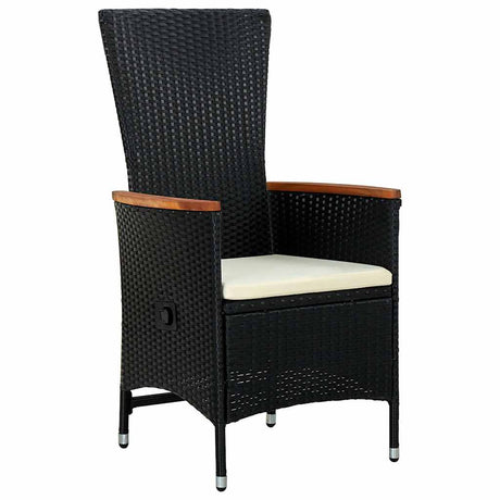 Vidaxl tuinstoelen 2 st met kussens poly rattan zwart