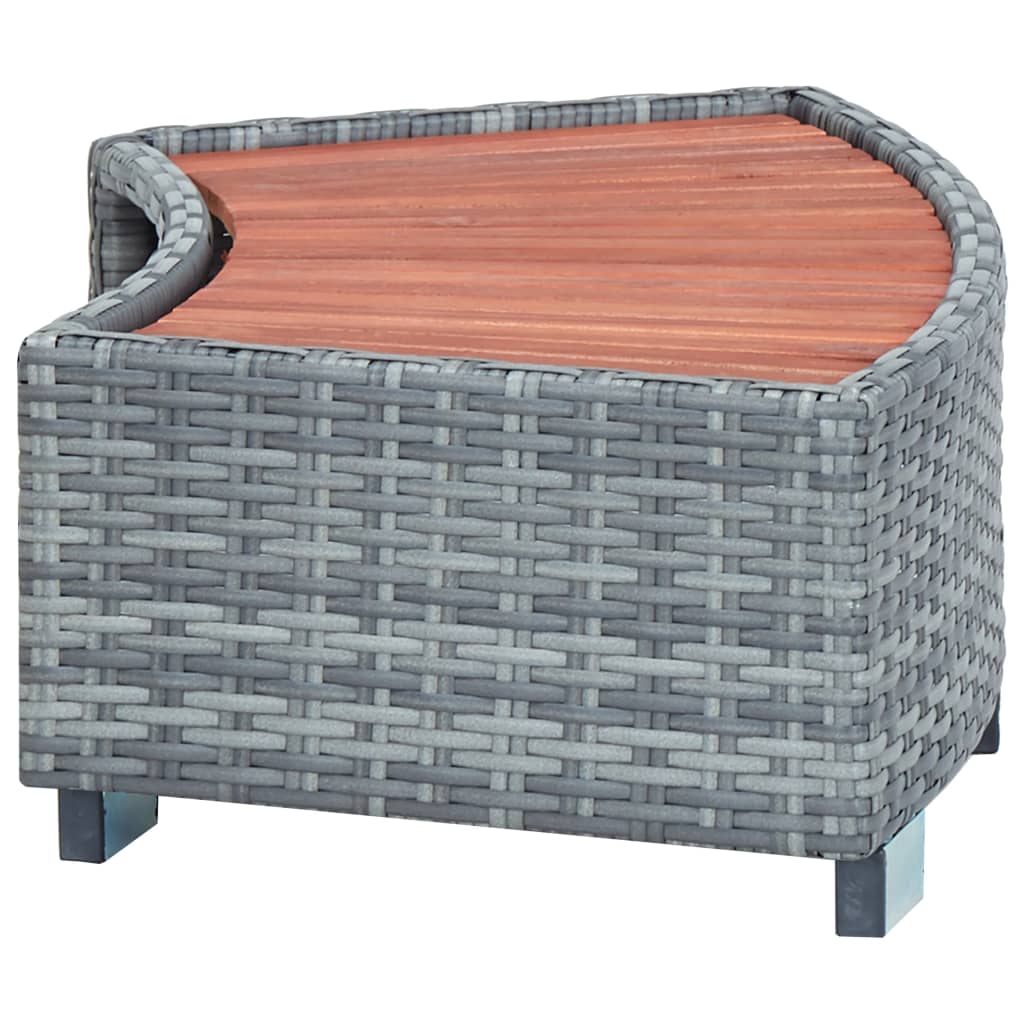 Vidaxl Splash 92x45x25 cm Poly Rattan Gris