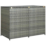 Almacenamiento de contenedores de Vidaxl Double 148x77x111 cm Poly Rattan antracita