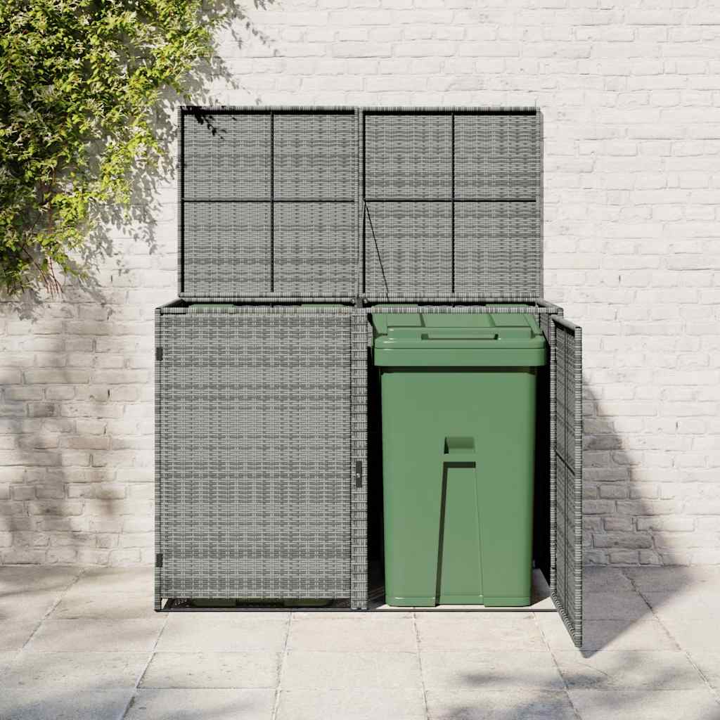 Vidaxl containeropbevaring Dobbelt 148x77x111 cm Poly Rattan Anthracite