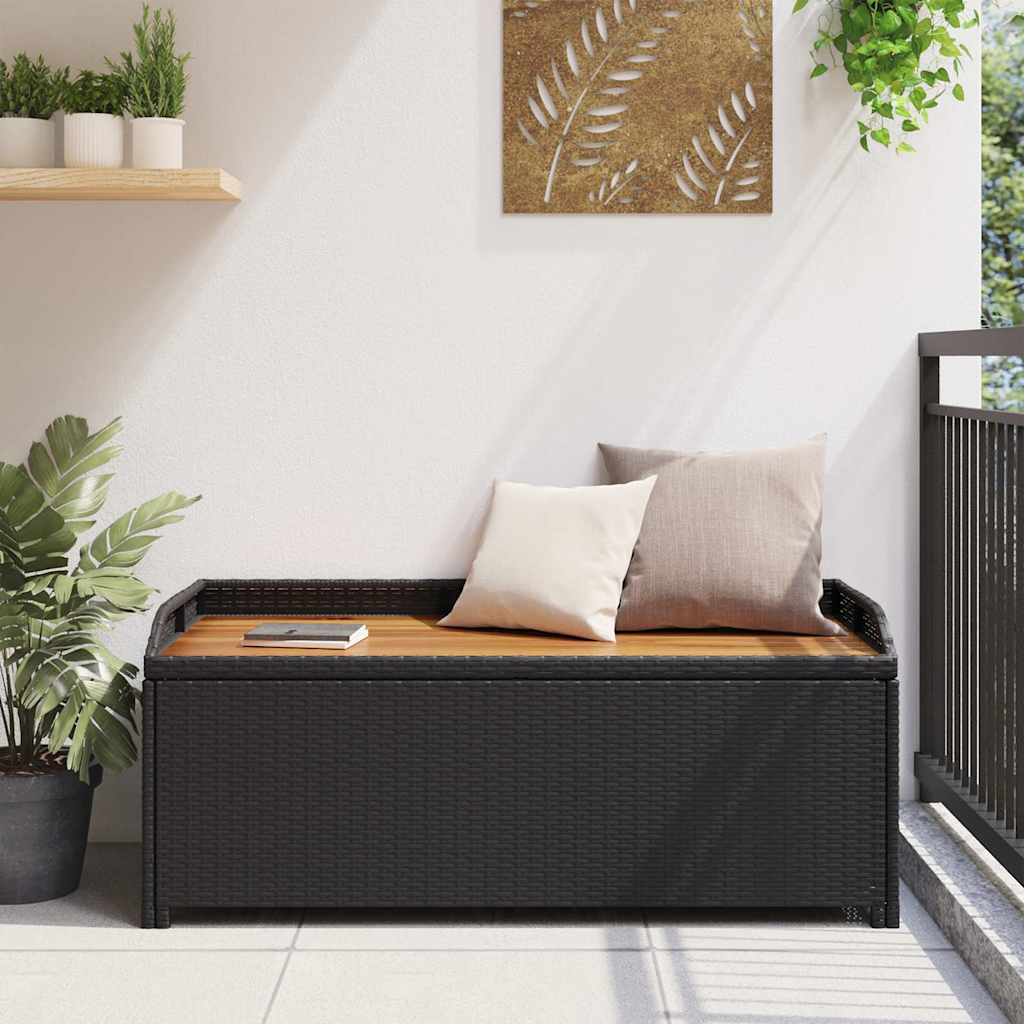 Vidaxl tuinopbergbank 120 cm poly rattan zwart