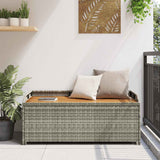 Vidaxl tuinopbergbank 120 cm poly rattan grijs