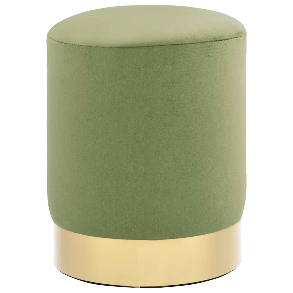 Vidaxl kruk fluweel 28 x 36 cm mosterdgroen en goudkleurig