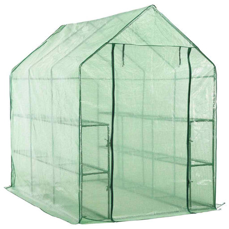 Vidaxl inloopkas met 12 schappen 143x214x196 cm staal