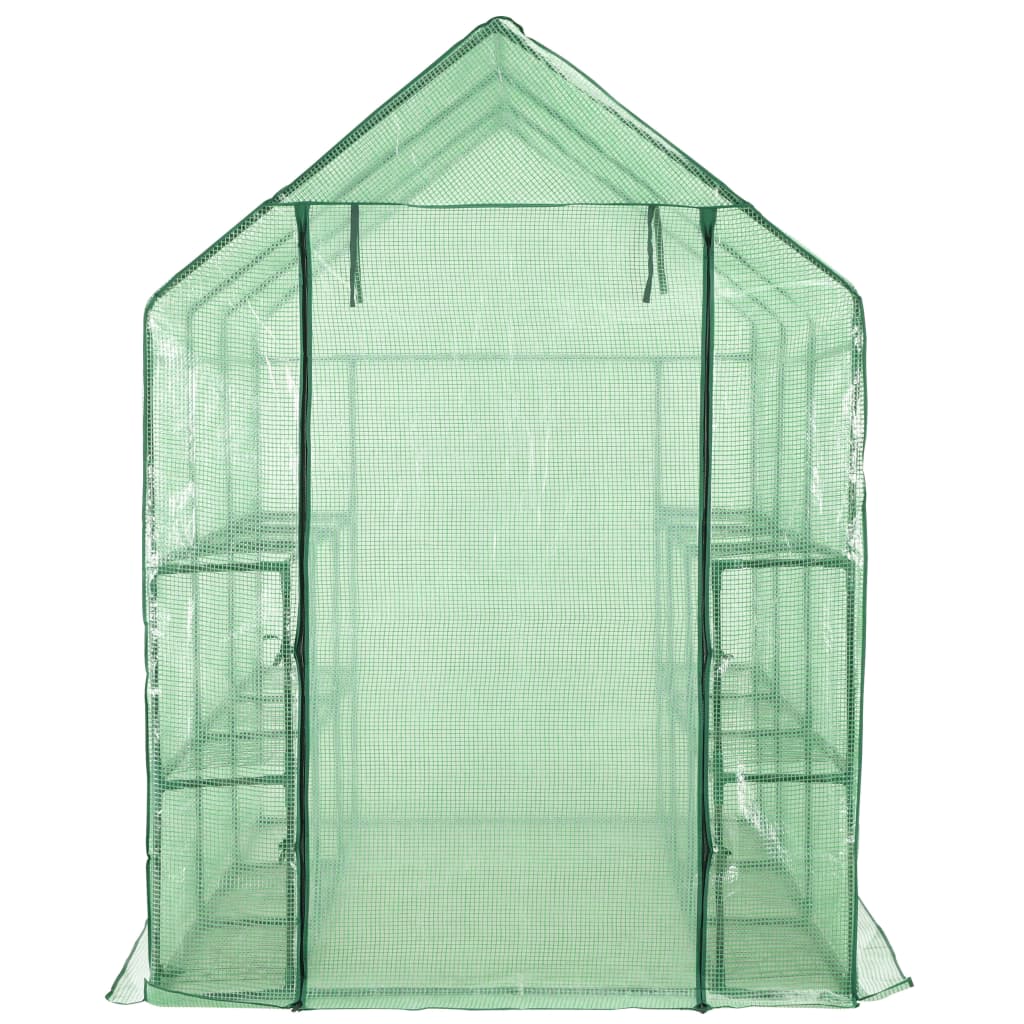 Vidaxl Walk -in greenhouse with 12 shelves 143x214x196 cm steel