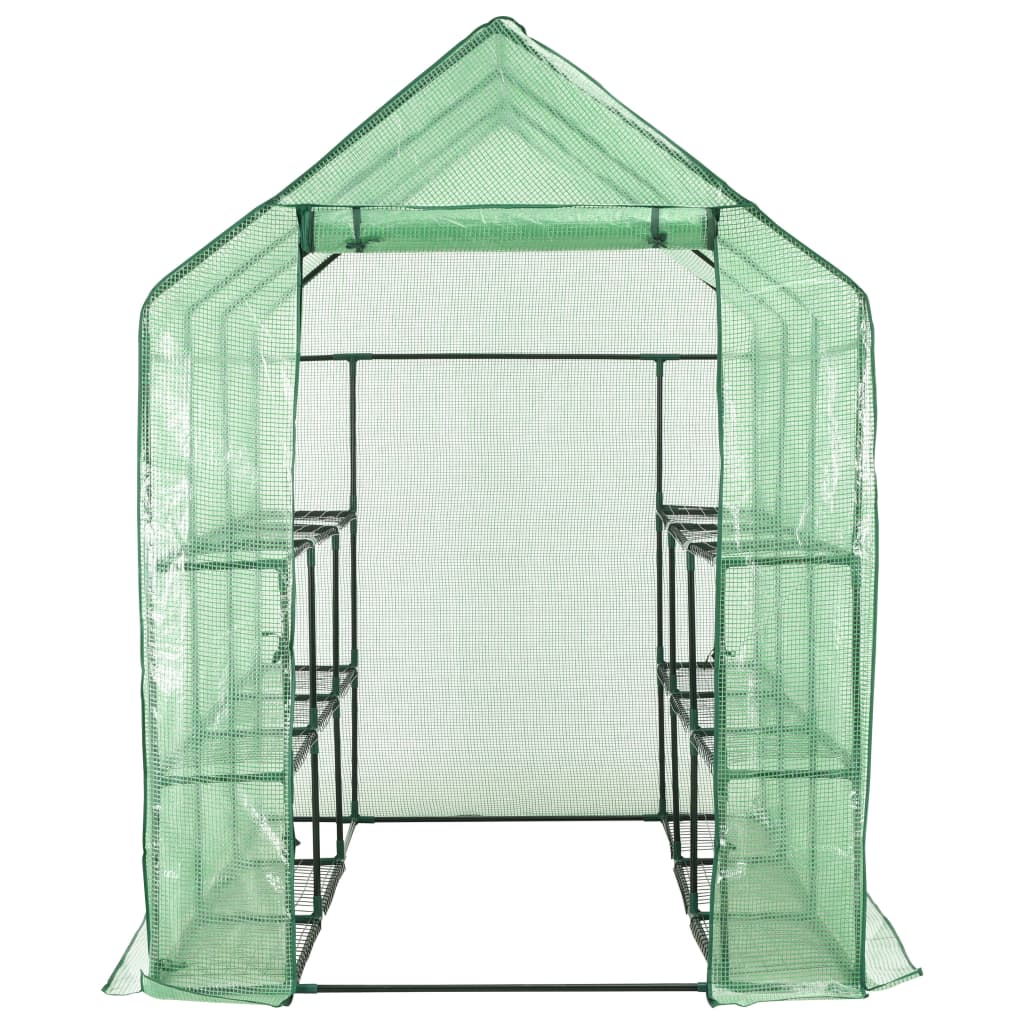 Vidaxl Walk -in greenhouse with 12 shelves 143x214x196 cm steel