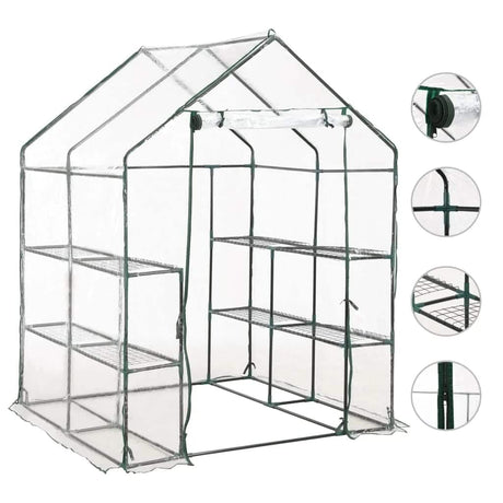 Vidaxl tuinkas met 8 schappen 143x143x195 cm