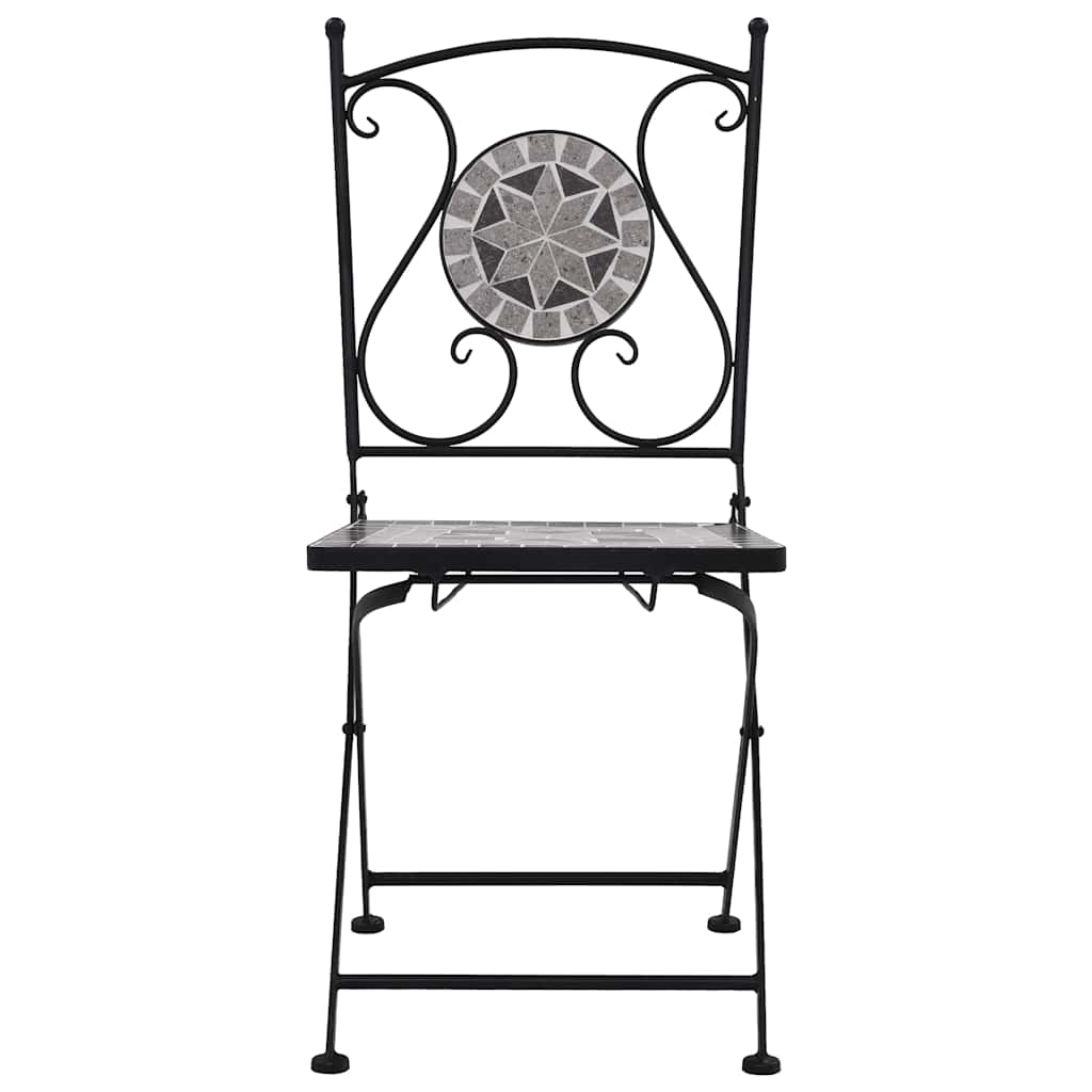 Vidaxl bistrostoelen mozaïek 2 st grijs