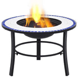 Vidaxl Fire Bowl Mosaic 68 cm keramiskt blått och vitt