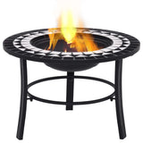 Vidaxl Fire Bowl Mosaic 68 cm keramisk svartvitt