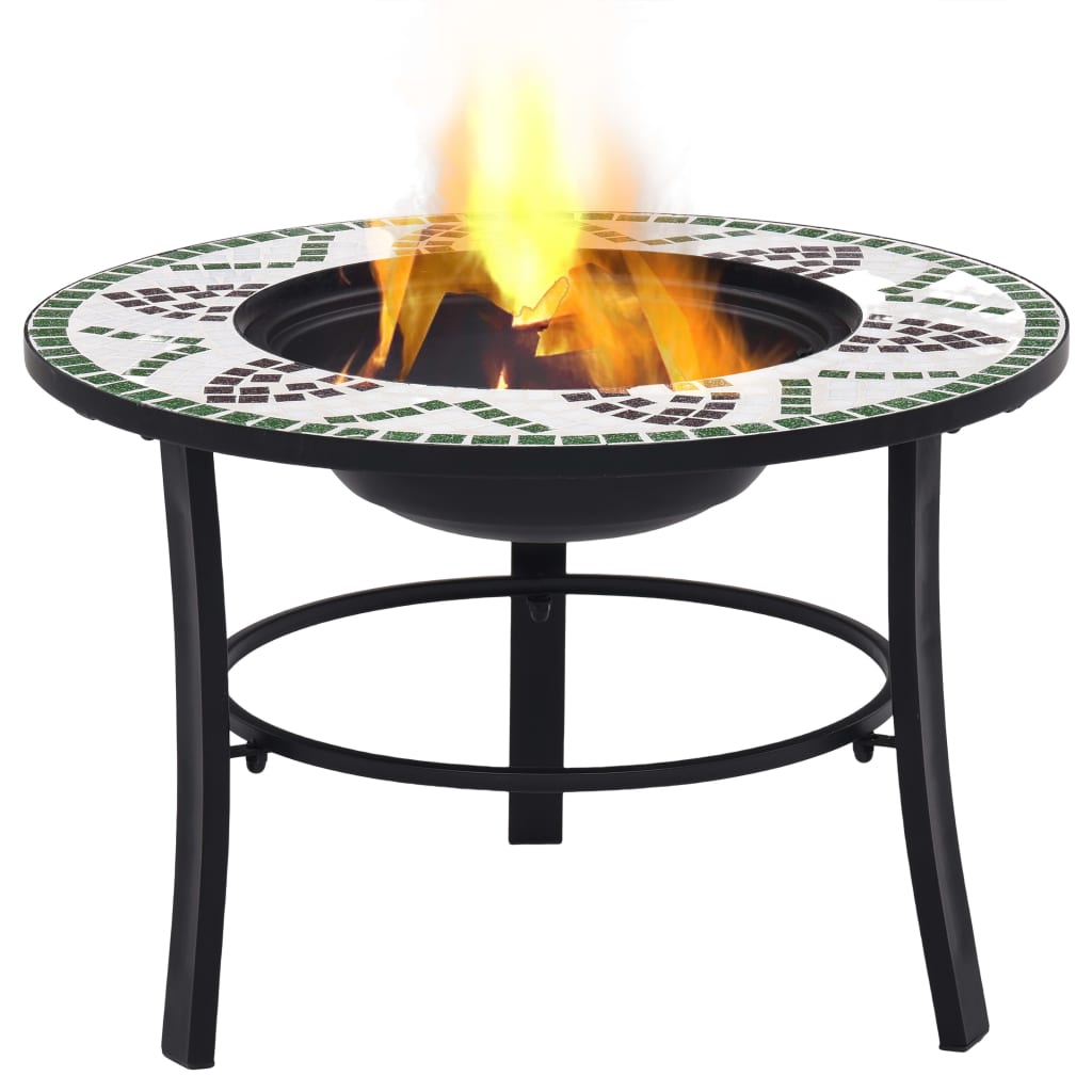 Vidaxl Fire Bowl Mosaic 68 cm Green en céramique