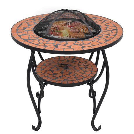Vidaxl vuurtafel mozaïek 68 cm keramiek terracottakleurig