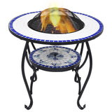 Vidaxl Table de fuego Mosaic 68 cm Cerámico azul y blanco