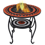 VIDAXL FIRE TABELLE MOSAIC 68 cm Keramik Terrakotta -geläutet und weiß