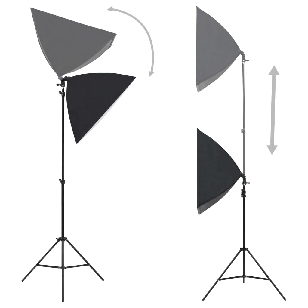 Vidaxl professionell Studiol Lampen 2 st 40x60 cm Stol schwaarz