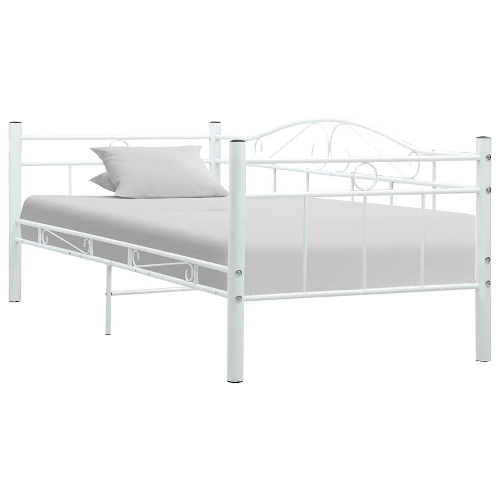 Vidaxl bedbank metaal wit 90x200 cm
