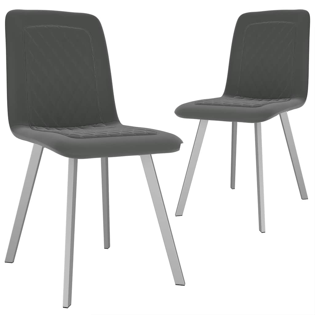 Vidaxl eetkamerstoelen 2 st fluweel grijs