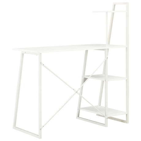 Vidaxl bureau met schappen 102x50x117 cm wit