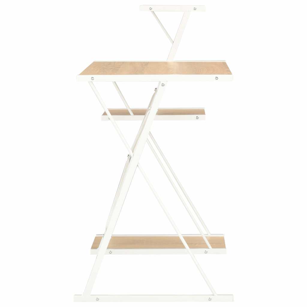 Vidaxl bureau met schap 116x50x93 cm wit en eikenkleurig