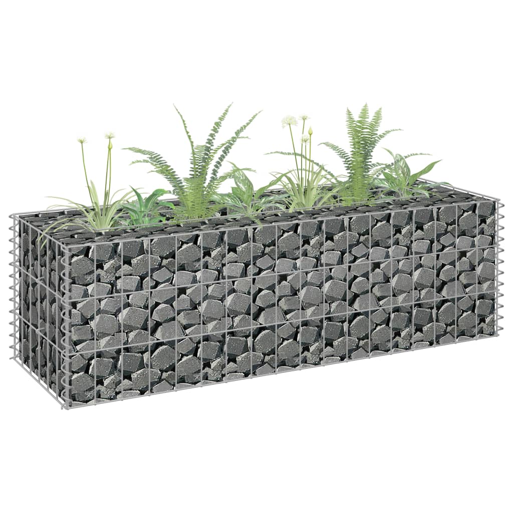 VidaXL Gabion Planter raised 90x30x30 cm galvanized steel