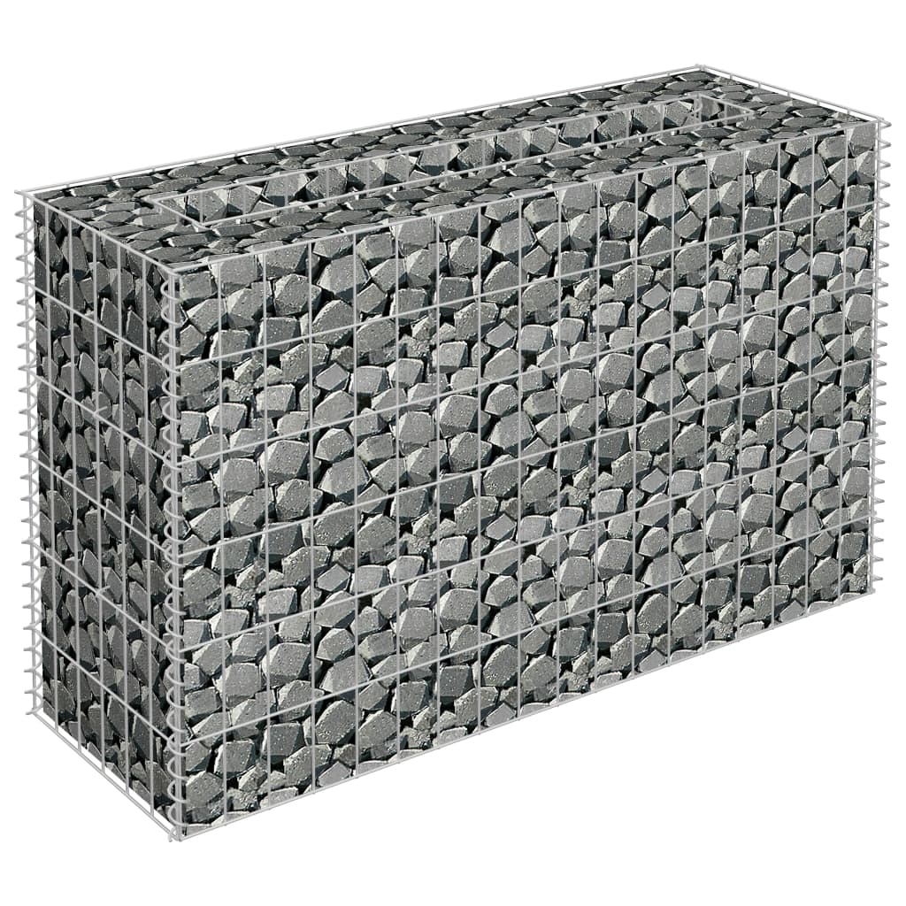 VidaXL Gabion Planter Insented 90x30x60 Cm Galvanized Steel