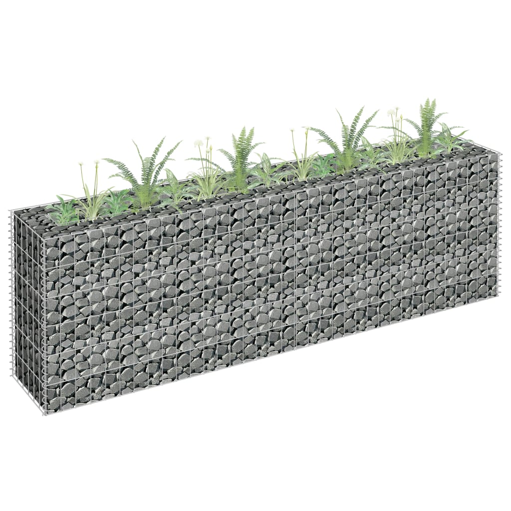 Vidaxl Gabion Planter hevet 180x30x60 cm galvanisert stål