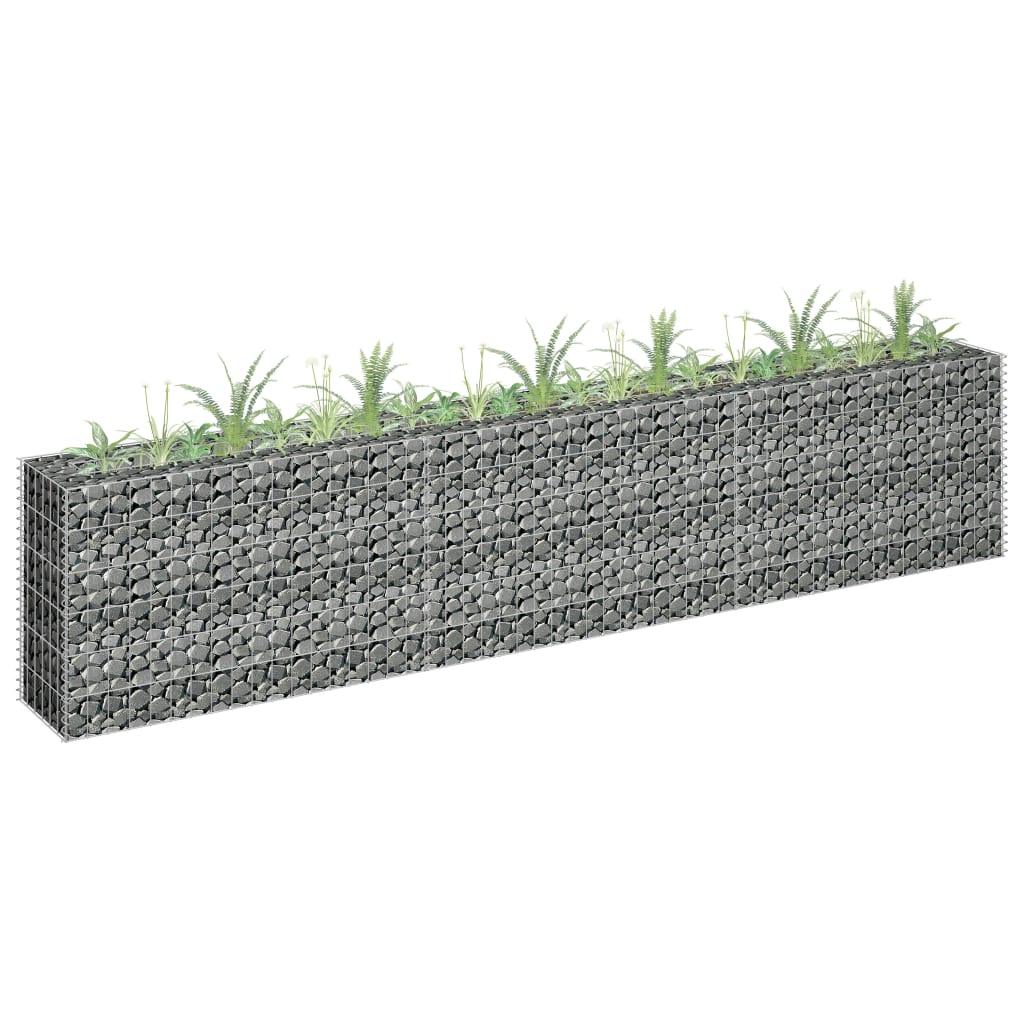 Vidaxl Gabion Planter elevado 270x30x60 cm de acero galvanizado