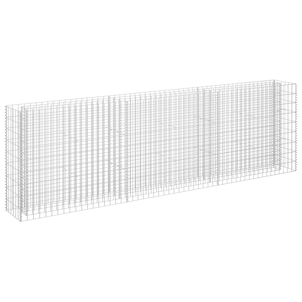 Vidaxl Gabion Planter hævet 270x30x90 cm galvaniseret stål