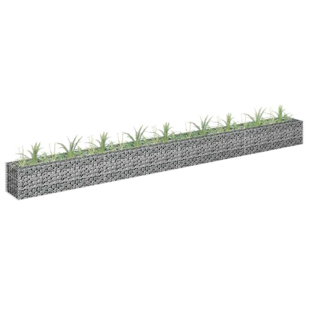 Vidaxl Gabion Planter Insented 360x30x30 cm galvaniseret stål