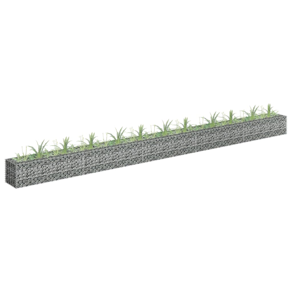 Scatola di pianificazione Gabion Vidaxl raccolta in acciaio zincato 450x30x30 cm