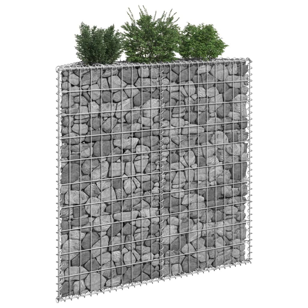 Vidaxl gabion plantenbak trapezium 100x20x100 cm gegalvaniseerd staal