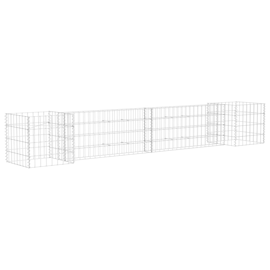 Caja de planificación de Gabion Vidaxl en forma de H en forma de H por 260x40x40 cm de alambre de acero