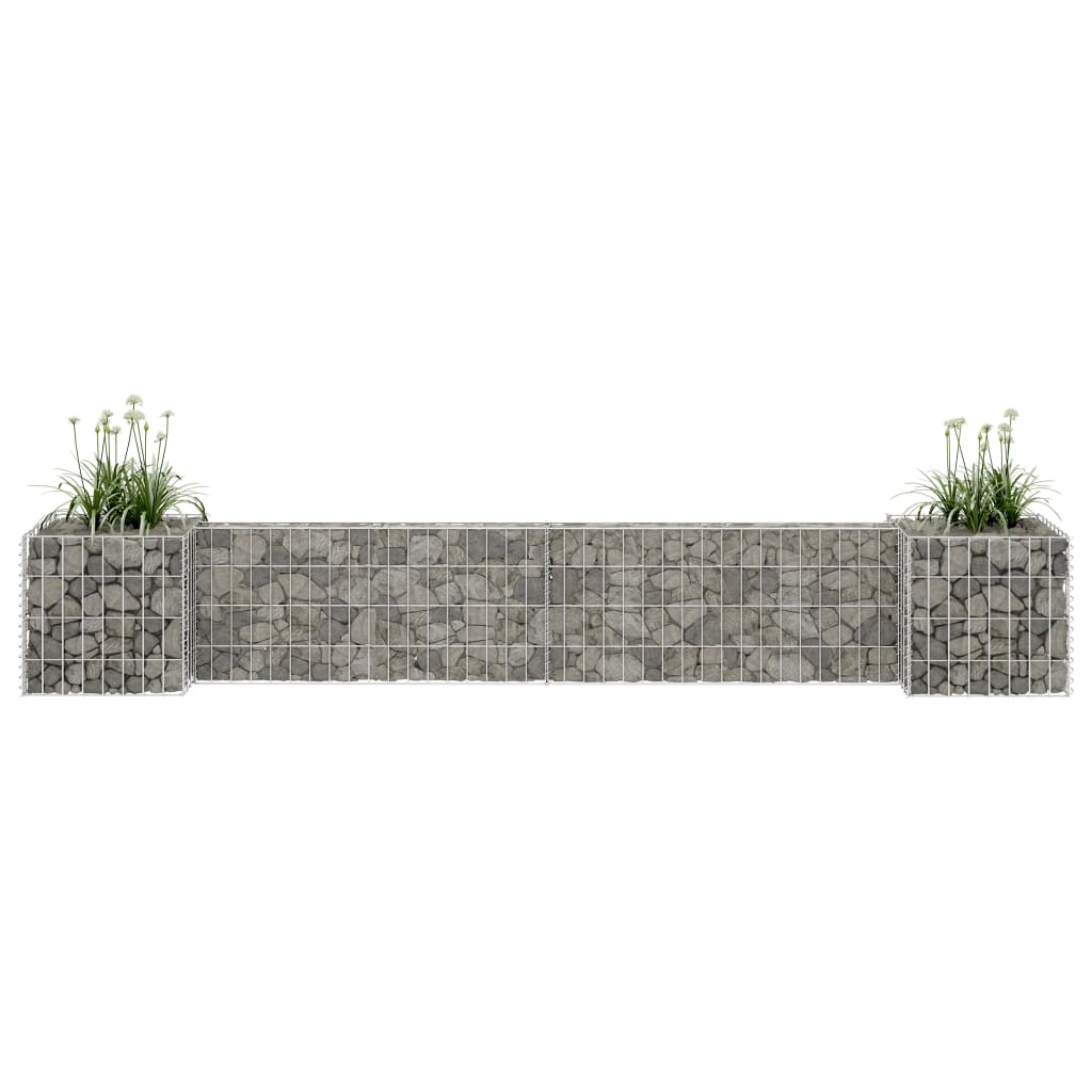 Vidaxl Gabion Planning Box v obliki črke H 260x40x40 cm jeklena žica