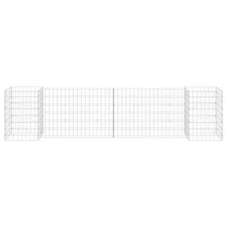 Vidaxl gabion plantenbak h-vormig 260x40x60 cm staaldraad