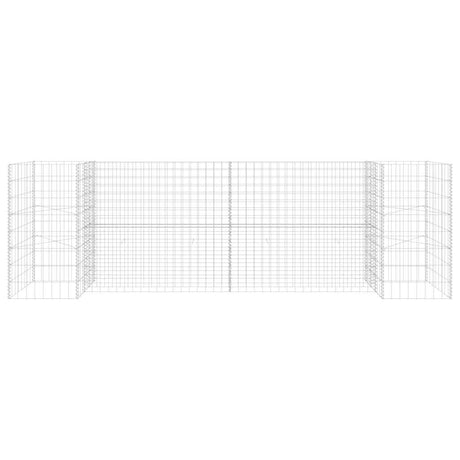 Vidaxl gabion plantenbak h-vormig 260x40x80 cm staaldraad