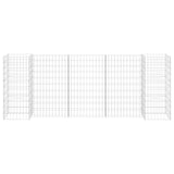 Vidaxl gabion plantenbak h-vormig 260x40x100 cm staaldraad