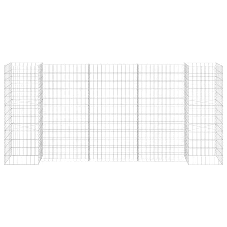 Vidaxl gabion plantenbak h-vormig 260x40x120 cm staaldraad