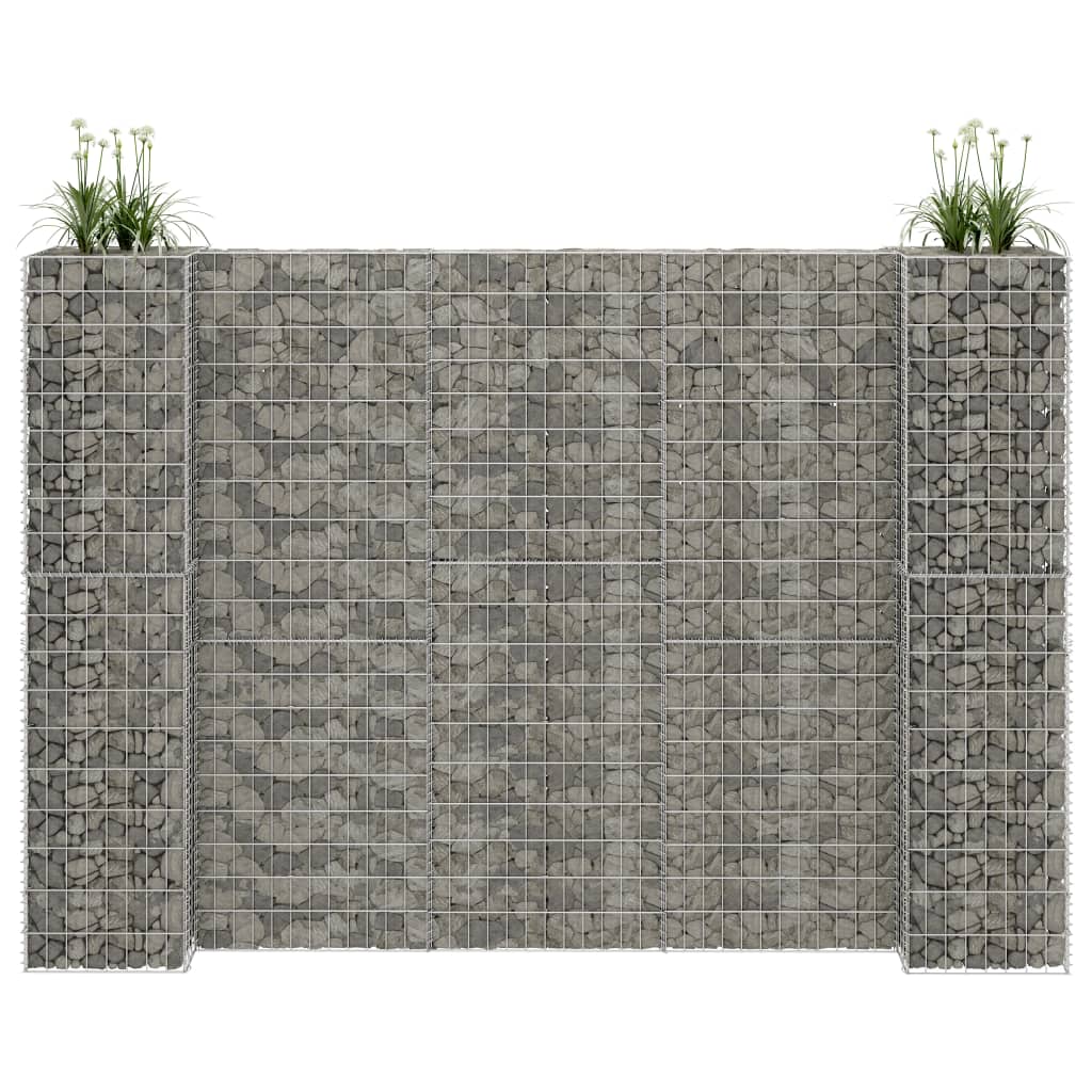 VidaXL Gabion plantenbak H-vormig 260x40x180 cm staaldraad