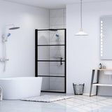 Vidaxl douchedeur 81x195 cm gehard glas zwart