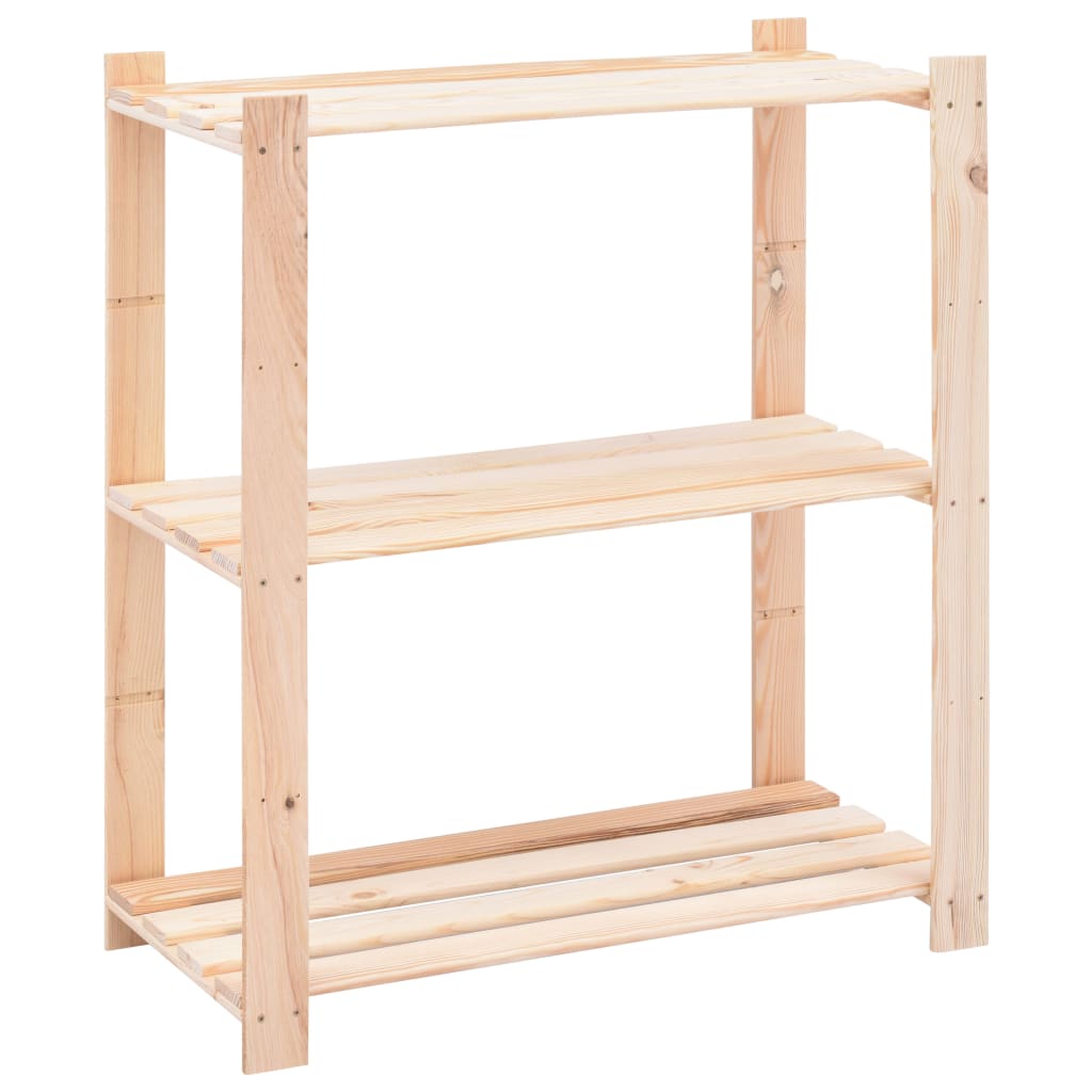 Vidaxl storage rack 3-layer 80x38x90 cm solid pine wood 150 kg