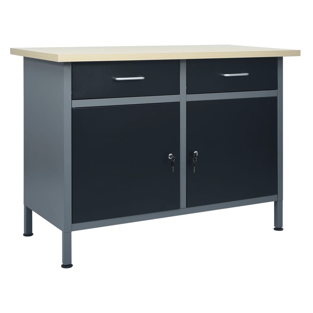 Vidaxl Workbench 120x60x85 cm in acciaio nero