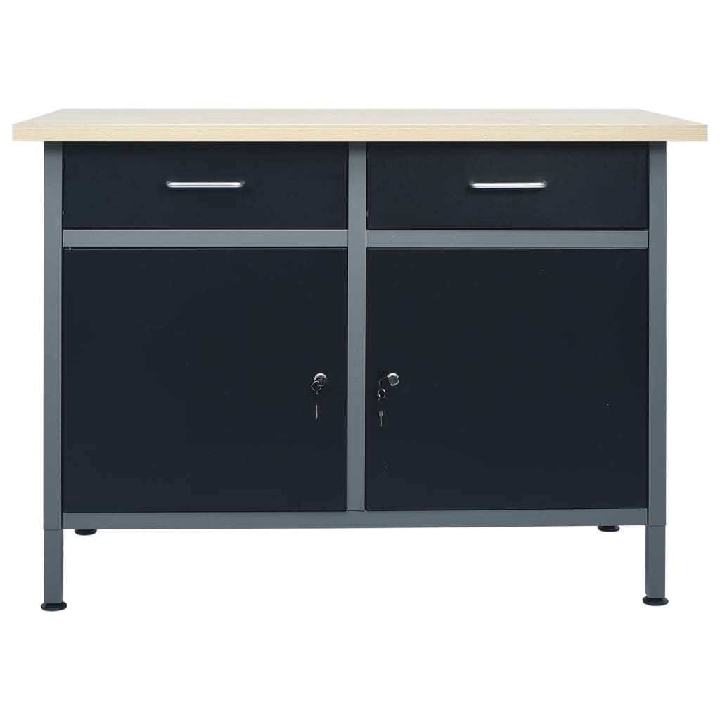 Vidaxl Workbench 120x60x85 cm en acier noir